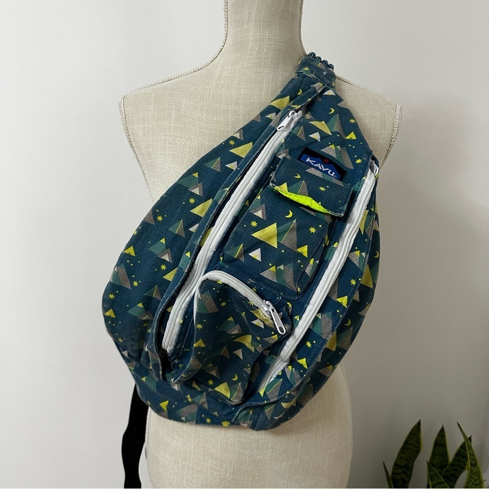 Kavu Rope Bag Aztec Print Canvas Multicolor Sling Backpack